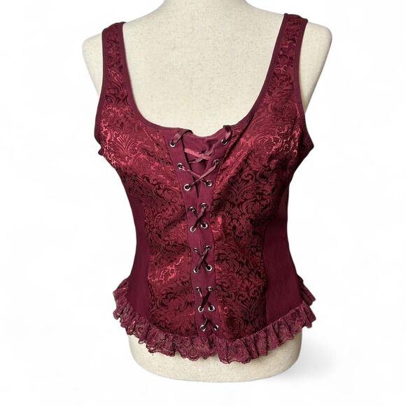 scarlet darkness Tops - Scarlet Darkness Steampunk Corset Whimsigoth Fairy Renaissance Cosplay Large